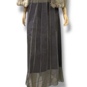 Victor & Rolf Gray Wool & Silk Wide Panels Long Skirt - NEW
